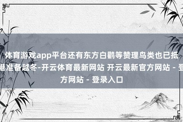 体育游戏app平台还有东方白鹳等赞理鸟类也已抵达连云港准备越冬-开云体育最新网站 开云最新官方网站 - 登录入口
