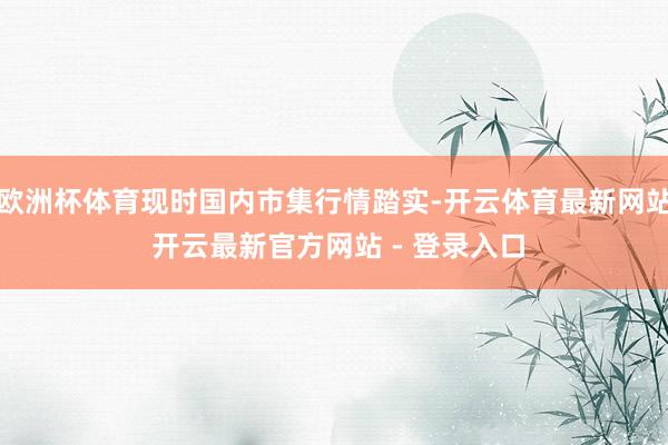 欧洲杯体育现时国内市集行情踏实-开云体育最新网站 开云最新官方网站 - 登录入口
