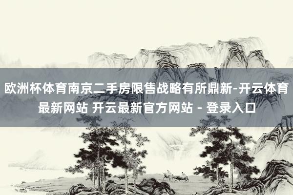 欧洲杯体育南京二手房限售战略有所鼎新-开云体育最新网站 开云最新官方网站 - 登录入口
