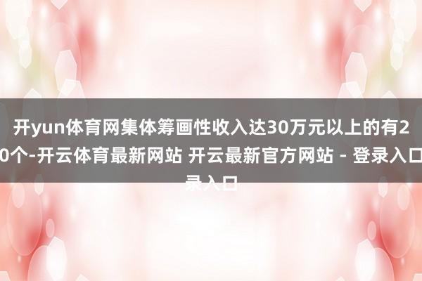 开yun体育网集体筹画性收入达30万元以上的有20个-开云体育最新网站 开云最新官方网站 - 登录入口