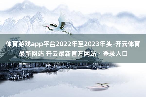 体育游戏app平台2022年至2023年头-开云体育最新网站 开云最新官方网站 - 登录入口