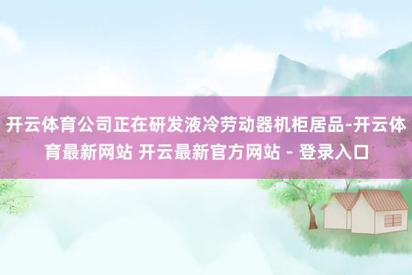开云体育公司正在研发液冷劳动器机柜居品-开云体育最新网站 开云最新官方网站 - 登录入口