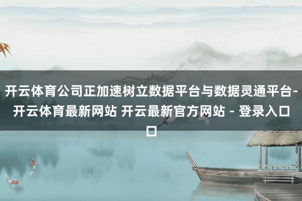 开云体育公司正加速树立数据平台与数据灵通平台-开云体育最新网站 开云最新官方网站 - 登录入口