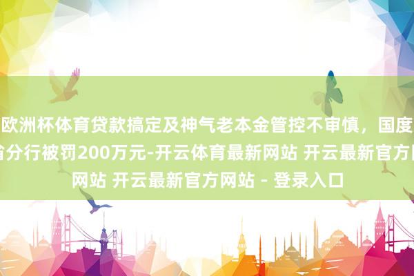 欧洲杯体育贷款搞定及神气老本金管控不审慎，国度竖立银行云南省分行被罚200万元-开云体育最新网站 开云最新官方网站 - 登录入口