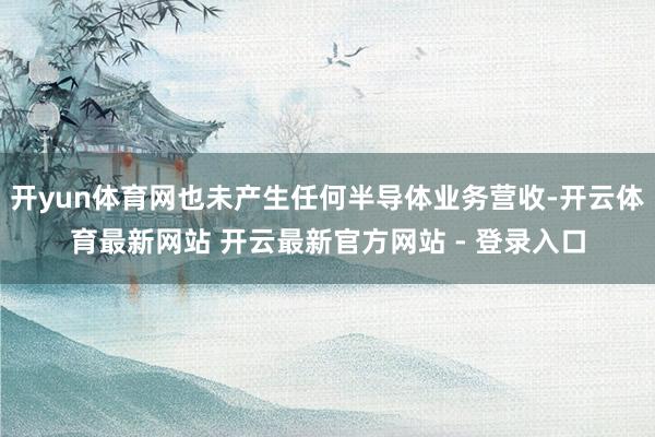 开yun体育网也未产生任何半导体业务营收-开云体育最新网站 开云最新官方网站 - 登录入口